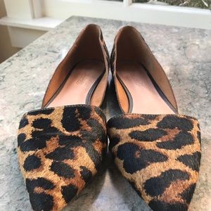 Leopard print leather flats